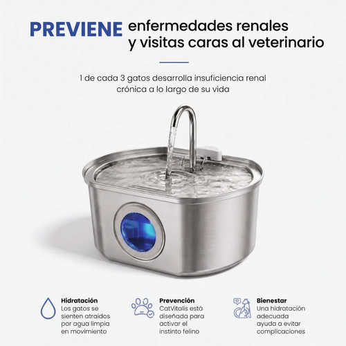Petvia AquaVital™  Fuente de Agua para Gatos con Filtración Continua